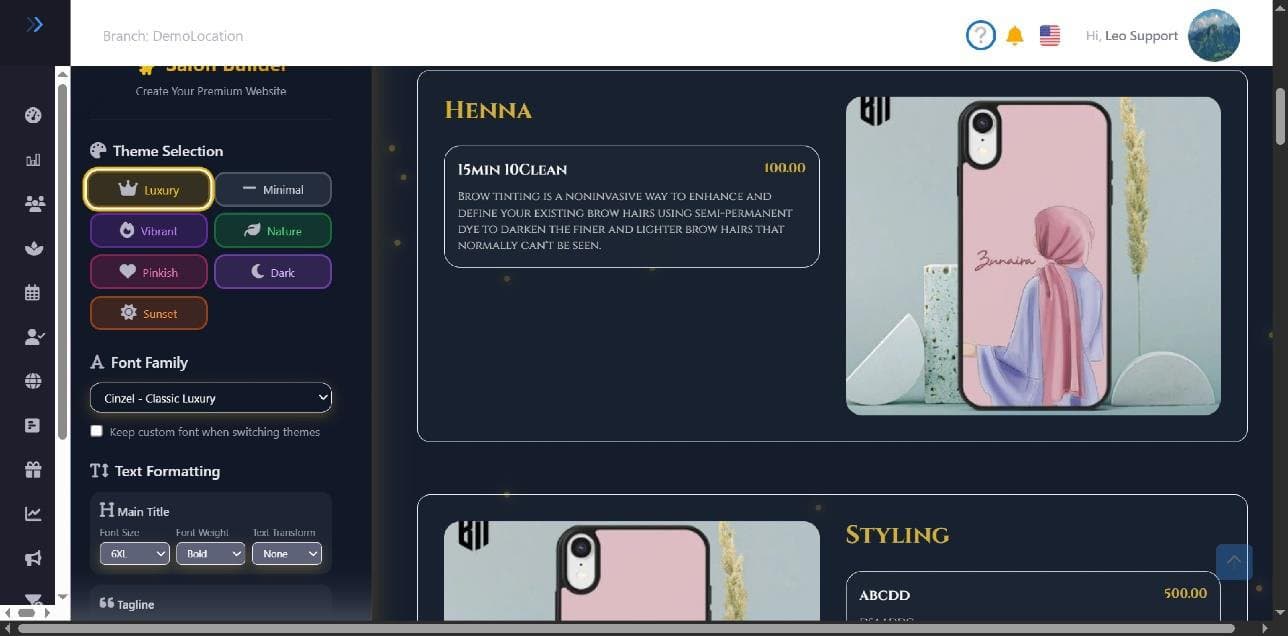 LEO Multilingual Salon Builder screenshot